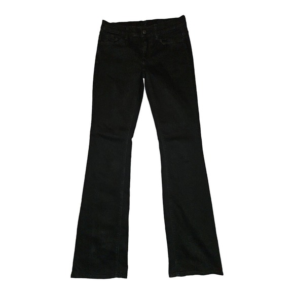 7 For All Mankind Jeans 29 Women's Black High Waist Boot Cut Preppy Hipster - Picture 1 of 12
